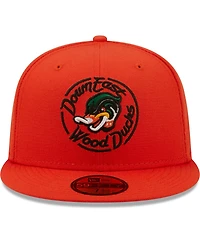 Men's New Era Orange Down East Wood Ducks Authentic Collection 59FIFTY Fitted Hat
