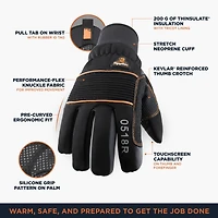 RefrigiWear Men's Insulated Lined PolarForce Gloves with Grip Assist