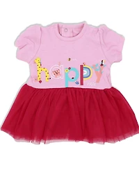 Lily & Jack Baby Girls Short Sleeved Happy Tutu Dress and Leggings, 2 Piece Set