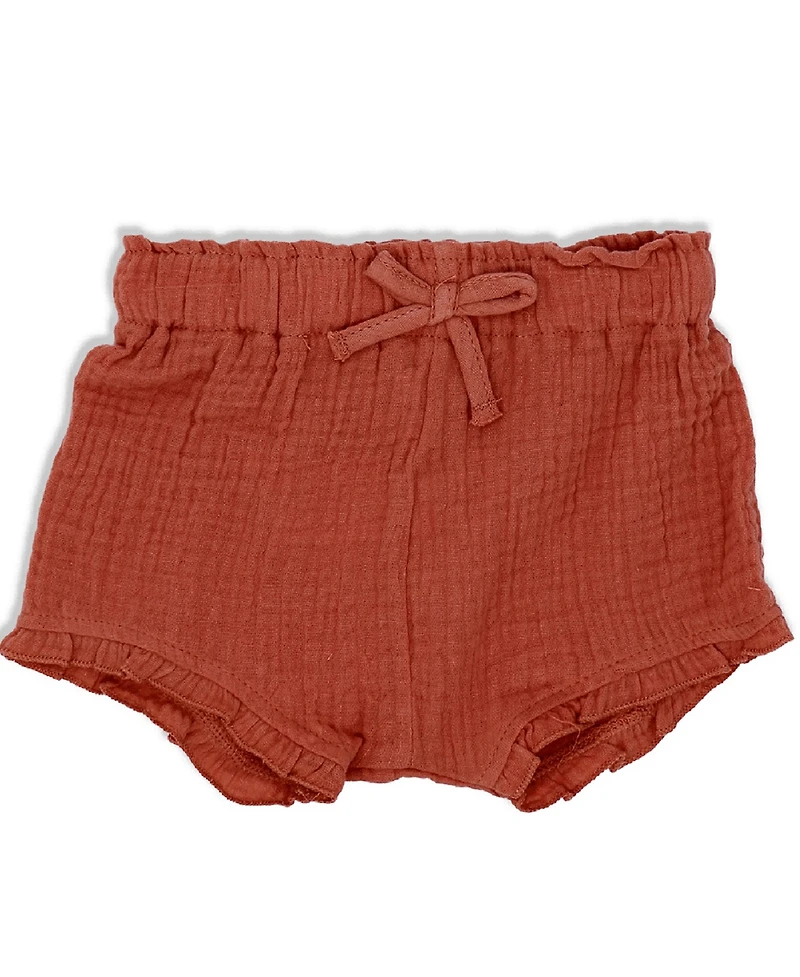 Lily & Jack Baby Girls Ruffle Muslin Top, Shorts and Headband, 3 Piece Set