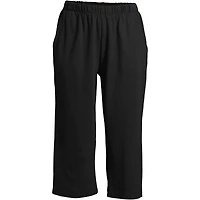 Lands' End Plus Sport Knit High Rise Elastic Waist Pull On Capri Pants