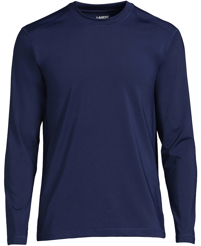 Lands' End Men's SunShade Upf 50 Long Sleeve Swim Tee Cooling Rash Guard