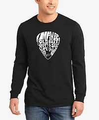 La Pop Art Men's Guitar Pick Word Long Sleeve T-shirt