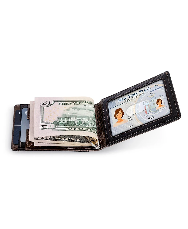 Men's Slim Bifold Wallet with Quick Access Pull Tab