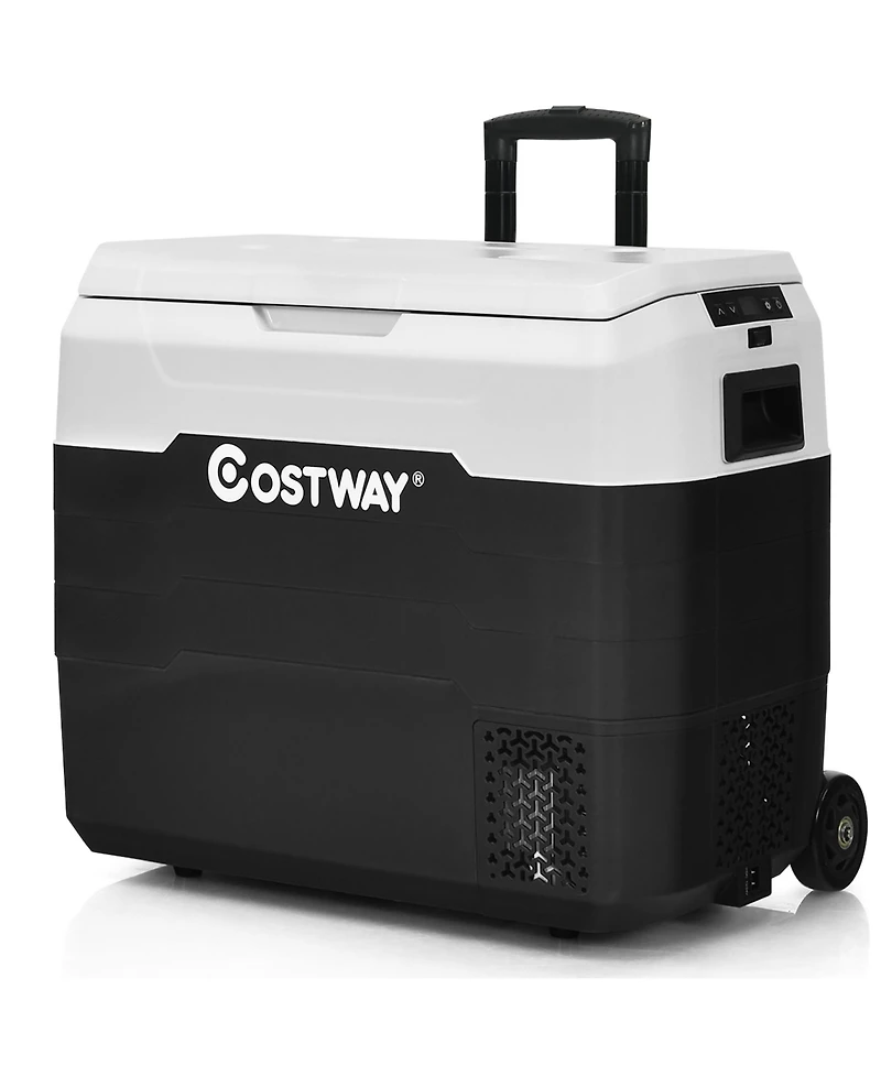Costway 42 Qt Portable Car Refrigerator Dual-Zone Car Cooler