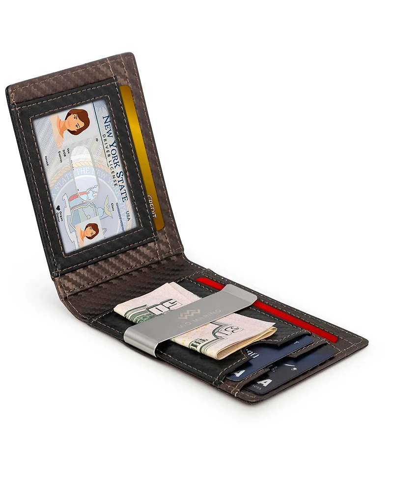 Men's Slim Bifold Wallet with Money Clip