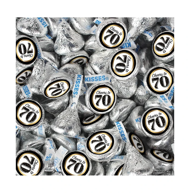 Just Candy 70th Birthday Candy Hershey's Kisses Milk Chocolate, 90 Pieces