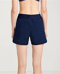 Lands' End Petite 5" Quick Dry Elastic Waist Board Shorts Swim Cover-up with Panty