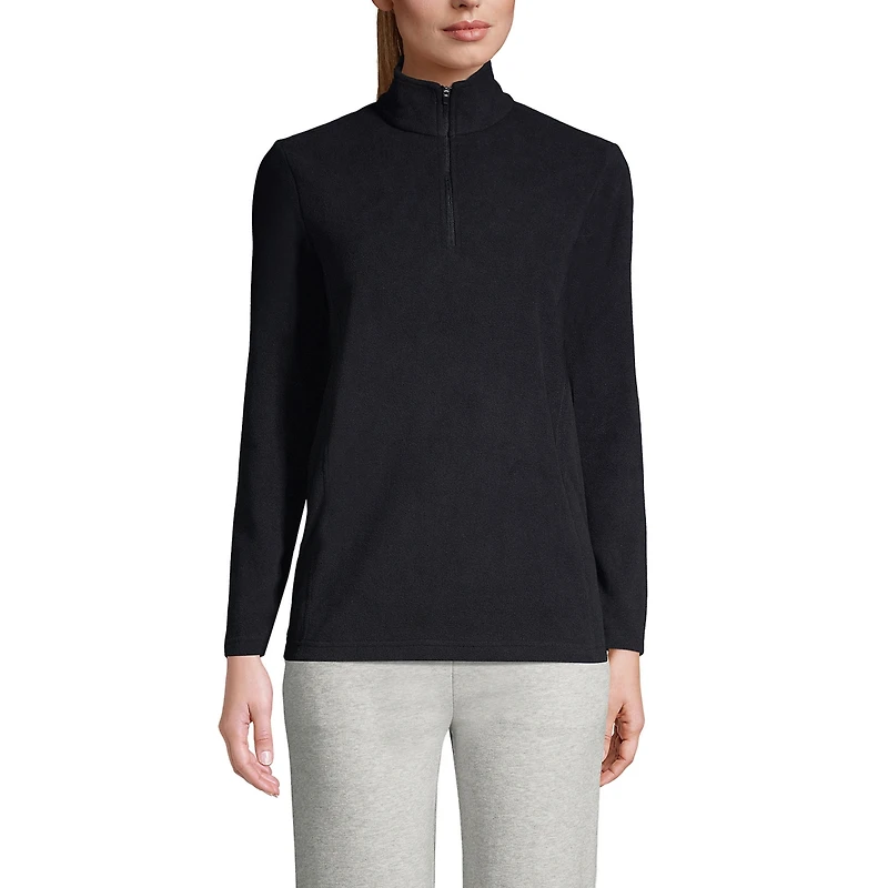 Lands' End Women's Fleece Quarter Zip Pullover Jacket