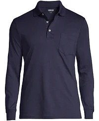 Lands' End Big & Tall Long Sleeve Cotton Supima Polo Shirt with Pocket