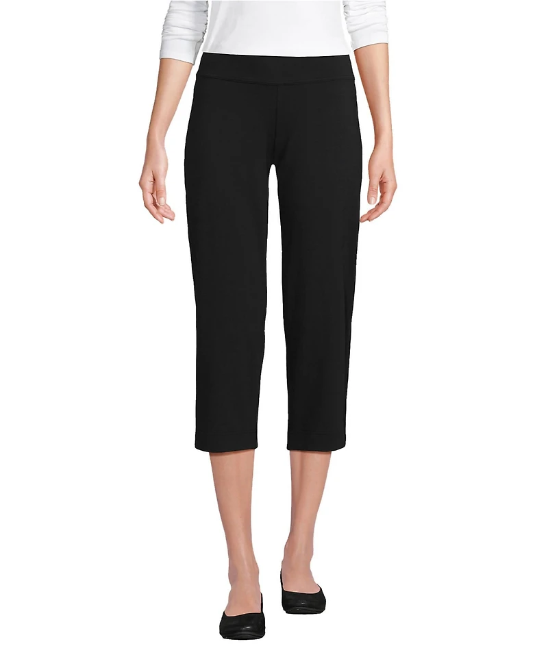 Lands' End Women's Petite Starfish Mid Rise Pull On Crop Pants