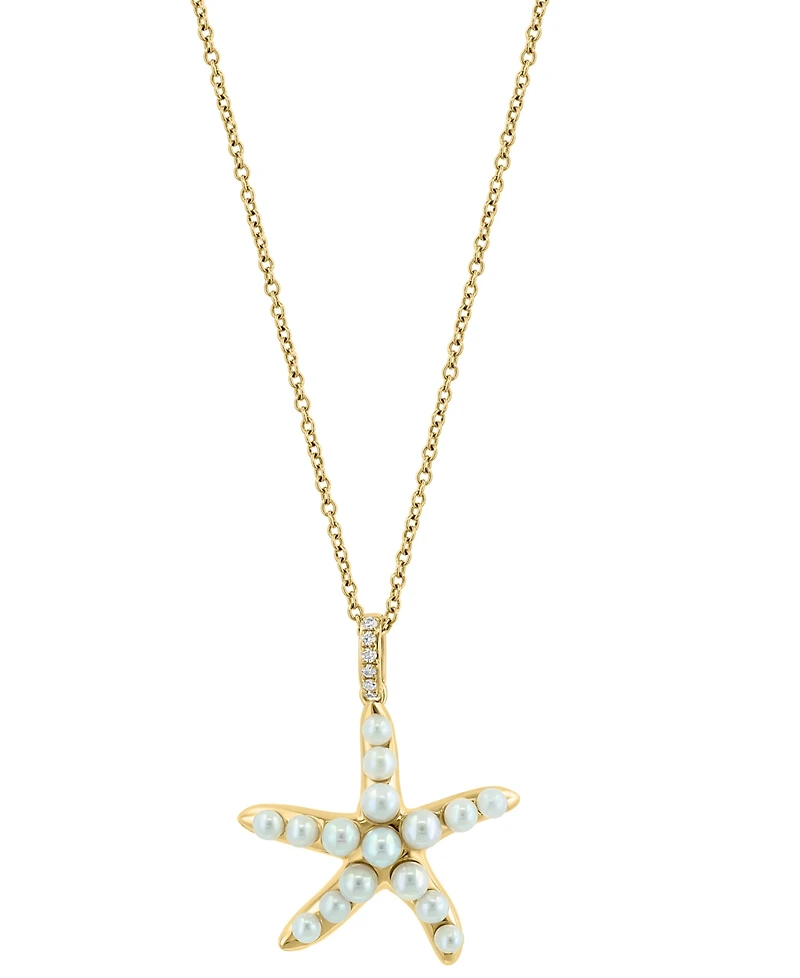 Effy Freshwater Pearl (2-3mm) Starfish 18" Pendant Necklace in 14k Gold