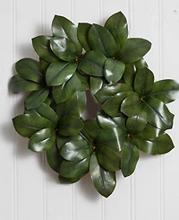 Nearly Natural 22" Magnolia Leaf Artificial Wreath