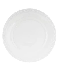 Fitz and Floyd Everyday Whiteware Beaded 16 Piece Dinnerware Set, Service for 4