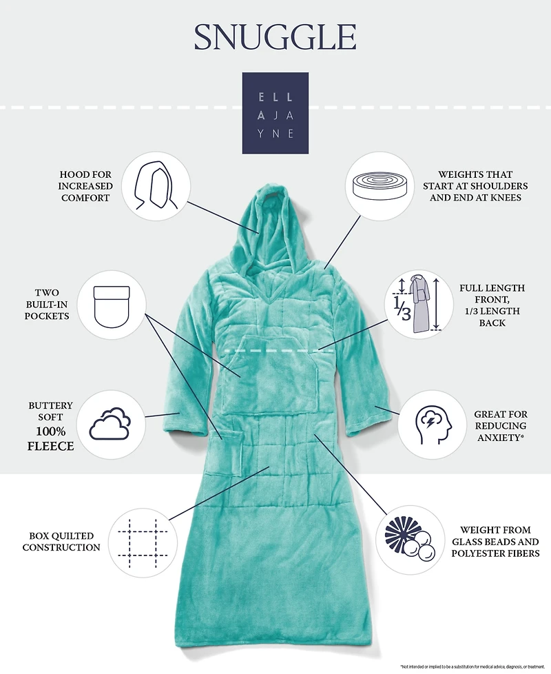 Ella Jayne Wearable Weighted Snuggle Blanket, 50" x 75"