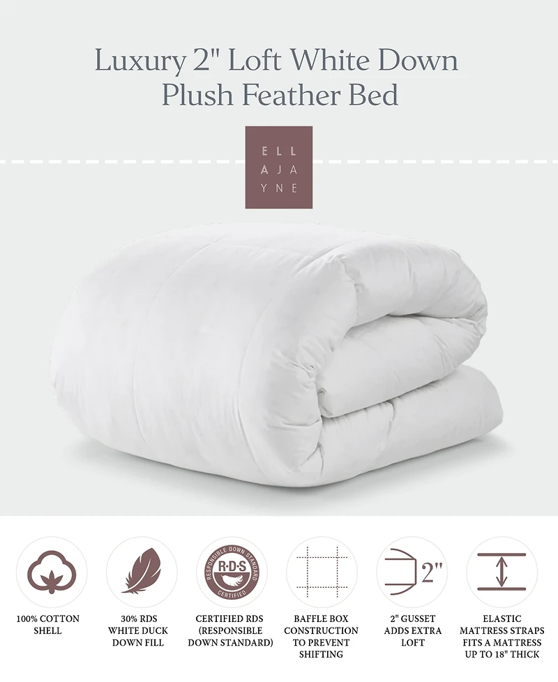 Ella Jayne Luxury 2" Loft Down Plush Feather Bed, King