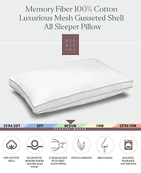 Ella Jayne Memory Fiber Luxurious Mesh Gusseted Any Position Pillow