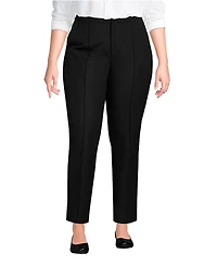 Lands' End Women's Plus High Rise Bi Stretch Pintuck Pencil Ankle Pants