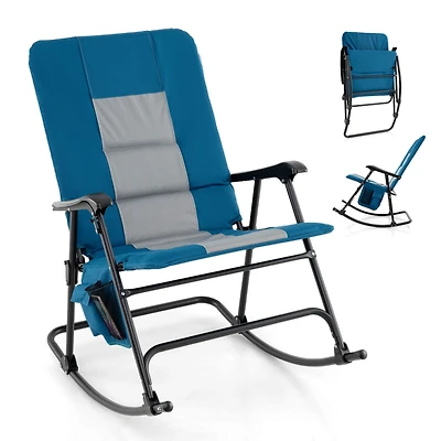 Costway Foldable Rocking Padded Chair Portable Camping