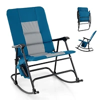 Costway Foldable Rocking Padded Chair Portable Camping