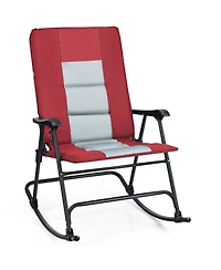 Costway Foldable Rocking Padded Chair Portable Camping Chair