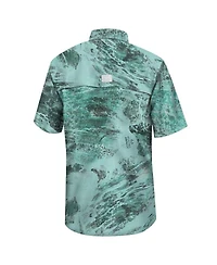 Men's Colosseum Green Notre Dame Fighting Irish Realtree Aspect Charter Full-Button Fishing Shirt