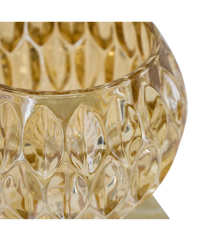 Ab Home Dimpled Candle Holder, 5.9" L x 5.9" W x 4.3" H