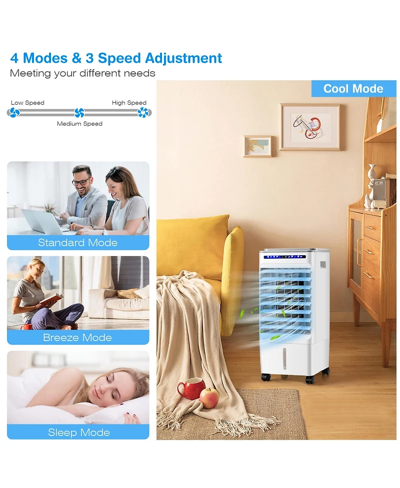 3-in-1 Evaporative Air Cooler Portable Air Cooling Fan w/ Fan & Humidifier