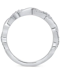Diamond Twist Ring (1/5 ct. t.w.) Sterling Silver.