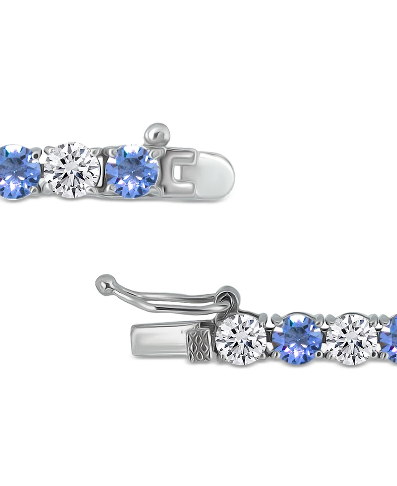 Cubic Zirconia Green Tennis Bracelet in Sterling Silver