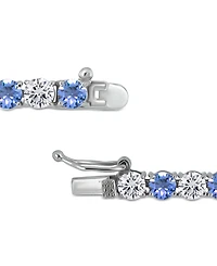 Cubic Zirconia Green Tennis Bracelet in Sterling Silver