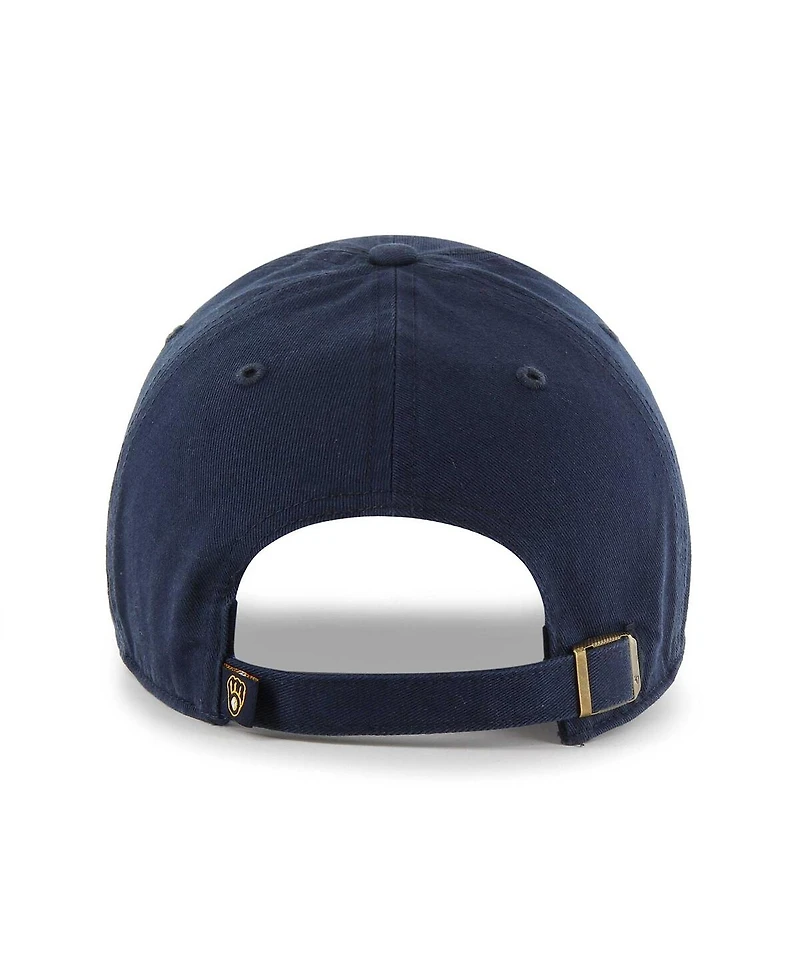 Men's '47 Brand Navy Milwaukee Brewers Team Pride Clean Up Adjustable Hat