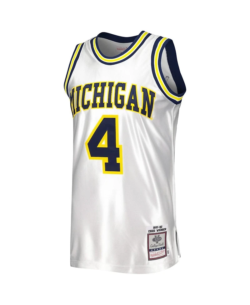 Men's Mitchell & Ness Chris Webber White Michigan Wolverines Authentic Jersey