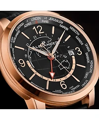 Alexander Men's Journeyman 2 Black Leather , Black Dial , 40mm Round Watch