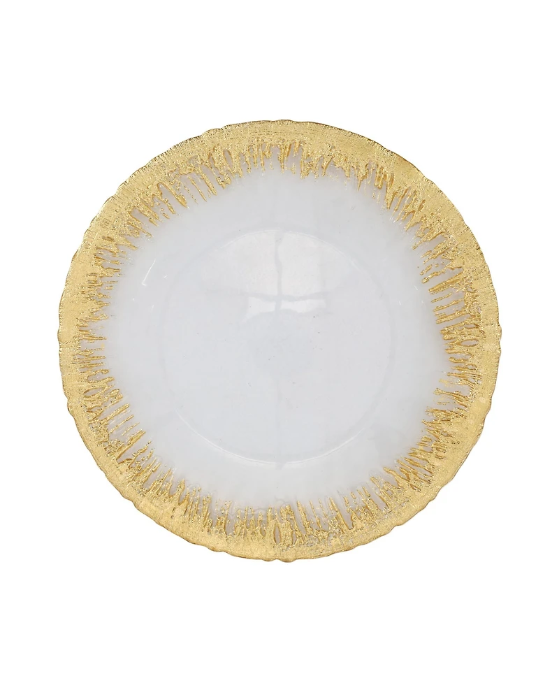 Vietri Rufolo Glass Gold Brushstroke Service Plate, Charger 13"