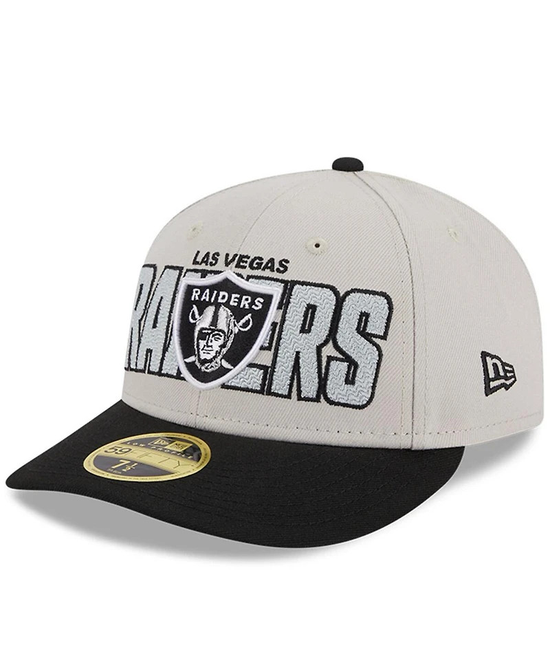 Men's New Era Stone, Black Las Vegas Raiders 2023 Nfl Draft Low Profile 59FIFTY Fitted Hat