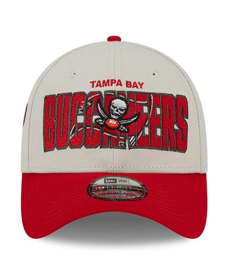 Men's New Era Stone, Red Tampa Bay Buccaneers 2023 Nfl Draft 39THIRTY Flex Hat