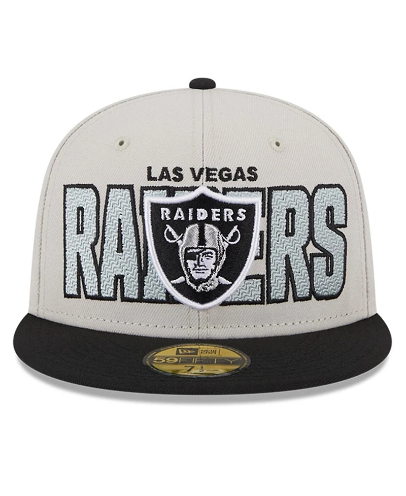 Men's New Era Stone, Black Las Vegas Raiders 2023 Nfl Draft On Stage 59FIFTY Fitted Hat