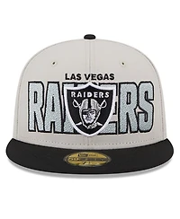 Men's New Era Stone, Black Las Vegas Raiders 2023 Nfl Draft On Stage 59FIFTY Fitted Hat