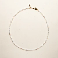 Joey Baby 18K Gold Plated Freshwater Pearls with Glass Gold Beads - Emili Necklace 17" For Women