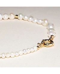 18K Gold Plated Freshwater Pearls mixed with Large and Small sizes - Ai Necklace 17" For Women
