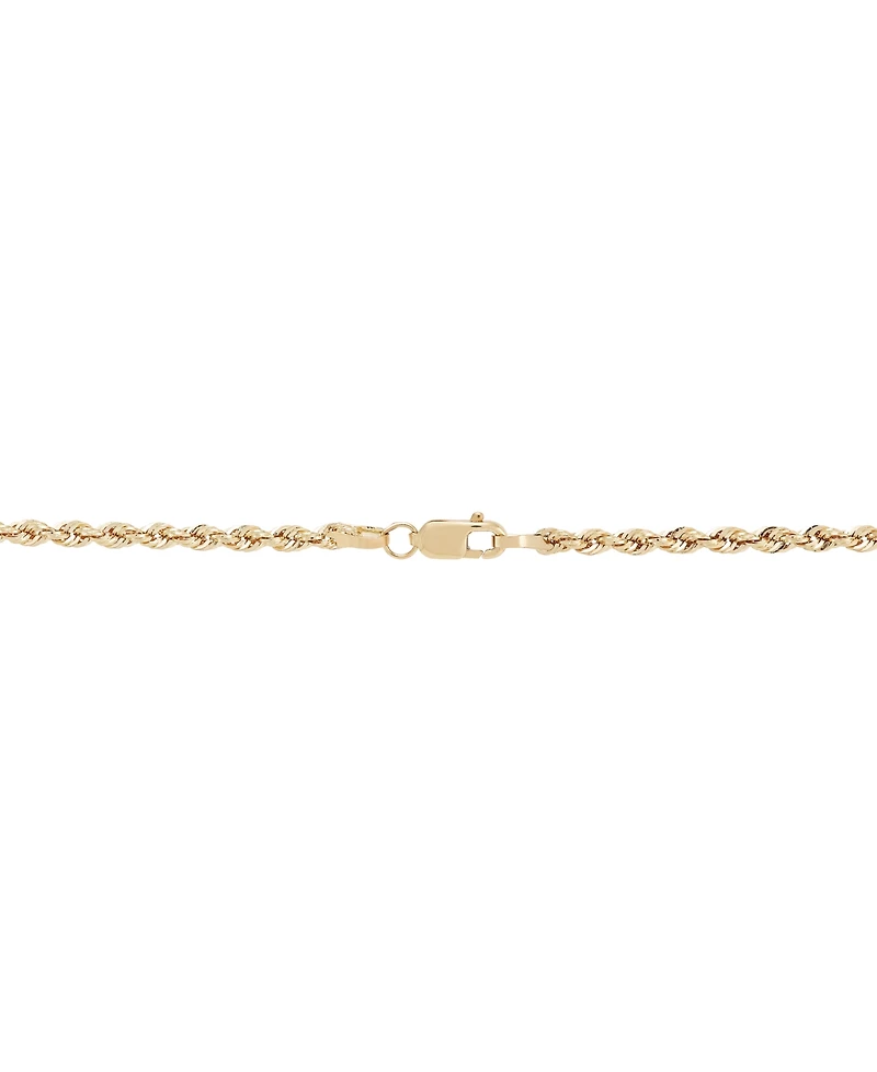 Lightweight 14k Gold Diamond-Cut Rope Chain 20" Necklace (2-1/2mm)