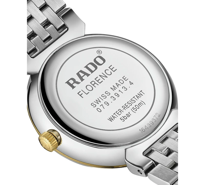 Rado Women's Swiss Florence Classic Diamond (1/20 ct. t.w.) Two-Tone Stainless Steel Bracelet Watch 30mm