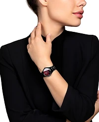 Rado Women's Swiss Automatic True Diamond Accent Black High-Tech Ceramic Bracelet Watch 30mm