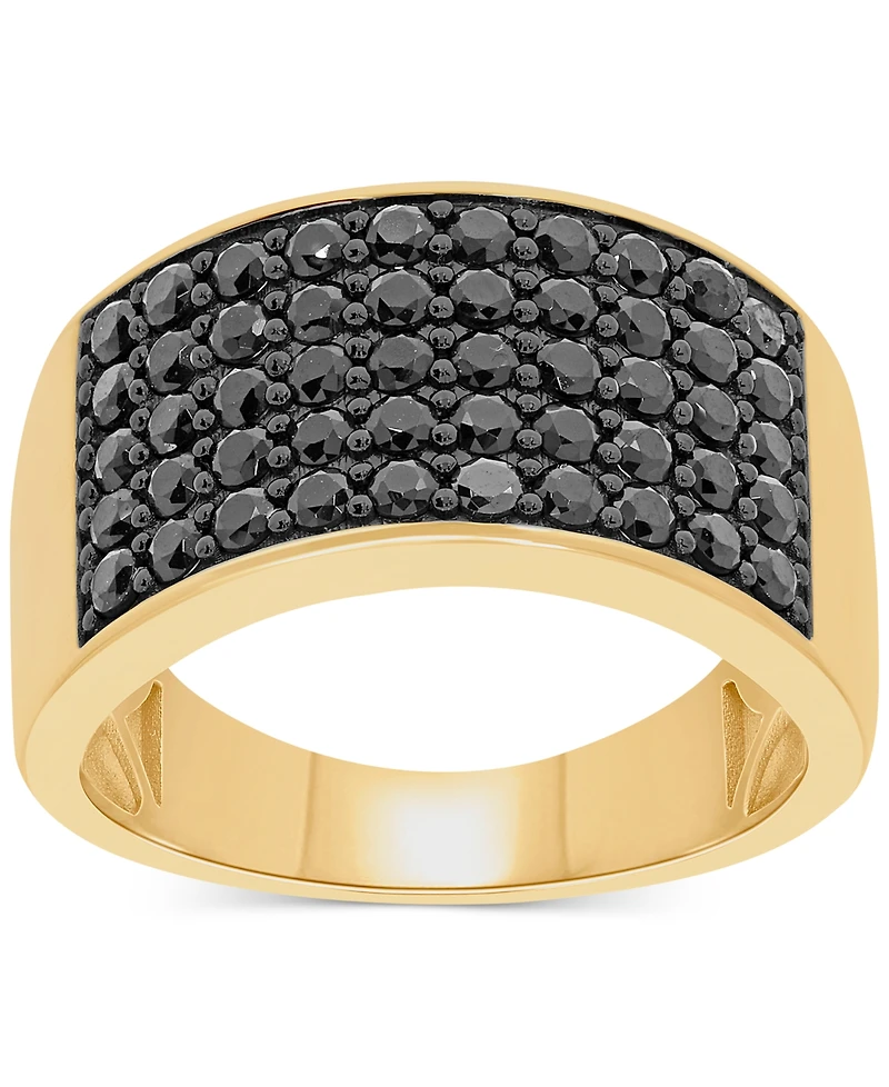 Men's Black Diamond Ring (2 ct. t.w.) in 14k Gold-Plated Sterling Silver
