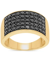 Men's Black Diamond Ring (2 ct. t.w.) in 14k Gold-Plated Sterling Silver