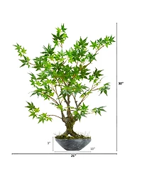 Nearly Natural 30" Maple Bonsai Artificial Tree in Planter