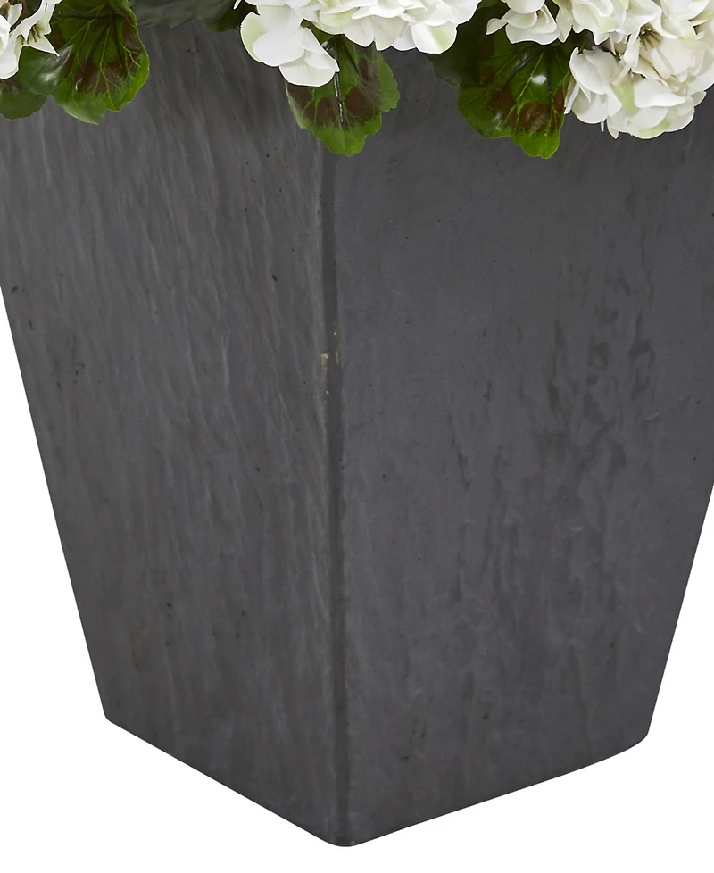Nearly Natural Geranium Artificial Plant in Slate Plater Uv Resistant