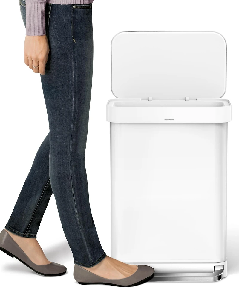 Simplehuman 55 Liter Rectangular Kitchen Trash Can with Liner Pocket
