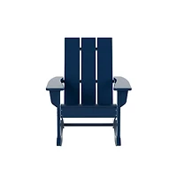 WestinTrends Modern Adirondack Outdoor Rocking Chair with Side Table Set